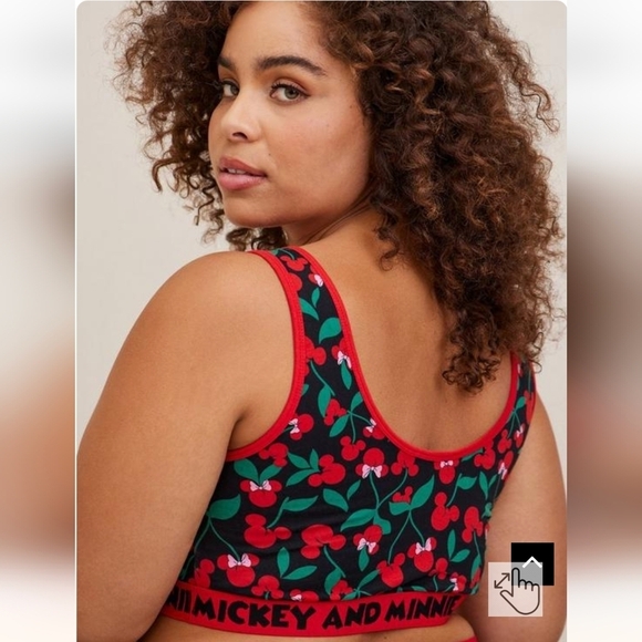 Disney Minnie Mouse Cotton Scoop Neck Bralette Sz M/L - Picture 3 of 8